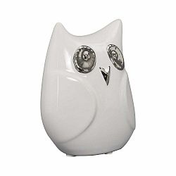 Biela keramická dekoratívna soška Mauro Ferretti Gufo Funny Owl, výška 13 cm