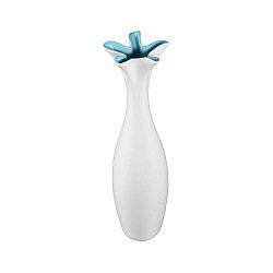 Biela keramická váza s modrým detailom Mauro Ferretti Mica, výška 44,5 cm
