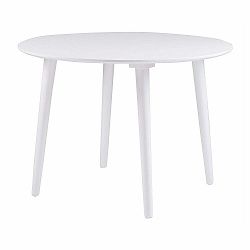 Biely jedálenský stôl z dreva kaučukovníka Rowico Lotte, ⌀ 106 cm
