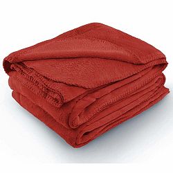 Červená deka z mikrovlákna AmeliaHome Tyler, 220 × 240 cm