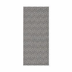Čierno-biely koberec vhodný do exteriéru Bougara Karo, 80 x 150 cm