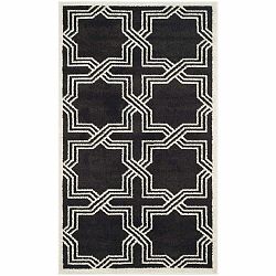 Čierny koberec vhodný aj do exteriéru Barcares, 152 × 243 cm