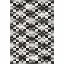 Čierny koberec vhodný aj do exteriéru Karo, 200 × 290 cm