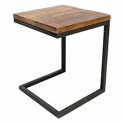 Čierny príručný stolík s doskou z mangového dreva LABEL51 Box
