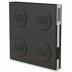 Čierny štvorcový zápisník s gélovým perom LEGO®, 15,9 x 15,9 cm