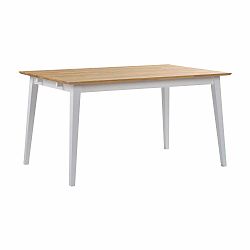 Dubový jedálenský stôl s bielymi nohami Rowico Mimi, dĺžka 140 cm