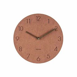 Hnedé nástenné drevené hodiny Karlsson Dura, Ø 29 cm