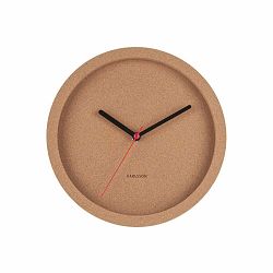 Hnedé nástenné korkové hodiny Karlsson Tom, Ø 26 cm