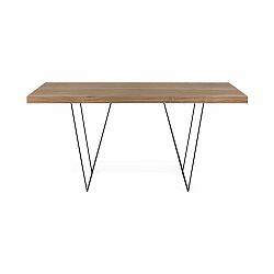 Jedálenský stôl s doskou v dekore dreva a kovovými nohami TemaHome Trestle, 90 × 160 cm
