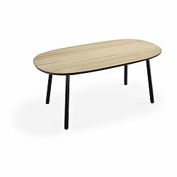 Jedálenský stôl z jaseňového dreva s čiernymi nohami EMKO Naïve, 180 × 90 cm