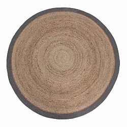 Jutový koberec so sivým okrajom LABEL51 Rug, ⌀  150 cm