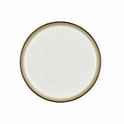Krémovo-biely kameninový plytký tanier Bitz Mensa, priemer 27 cm