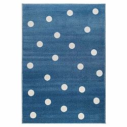 Modrý koberec s bodkami KICOTI Dots, 160 × 230 cm