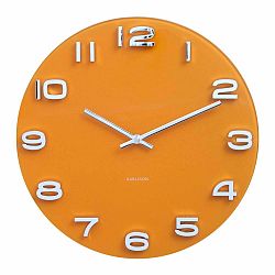 Oranžové hodiny Karlsson Vintage, Ø 35 cm