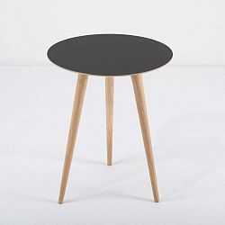 Príručný stolík z dubového dreva s čiernou doskou Gazzda Arp, ⌀ 45 cm