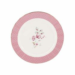 Ružovo-biely porcelánový dezertný tanier Creative Tops Ditsy