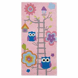 Ružový detský ručne tuftovaný koberec Think Rugs Hong Kong Kiddo Pinkie, 70 × 140 cm