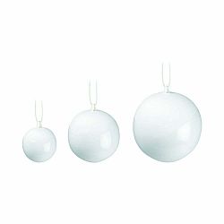 Sada 3 bielych vianočných ozdôb na stromček z kostného porcelánu Kähler Design Nobili