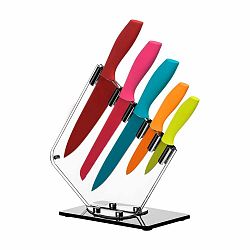 Sada 5 farebných nožov so stojanom Premier Housewares Soft Grip