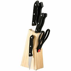 Set nožov s dreveným blokom Wooden, 6 ks