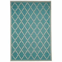 Tyrkysovomodrý vonkajší koberec Floorita Intreccio Turquoise, 200 x 290 cm