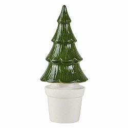 Zelený keramický dekoratívny vianočný stromček KJ Collection, výška 27 cm