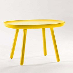 Žltý odkladací stolík z masívu EMKO Naïve Medium