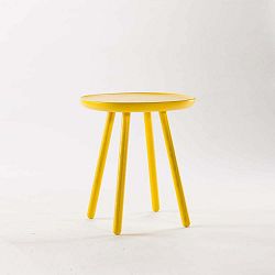 Žltý odkladací stolík z masívu EMKO Naïve Small, ⌀ 45 cm