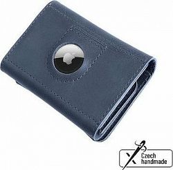 FIXED Tripple Wallet for AirTag z pravej hovädzej kože modrá